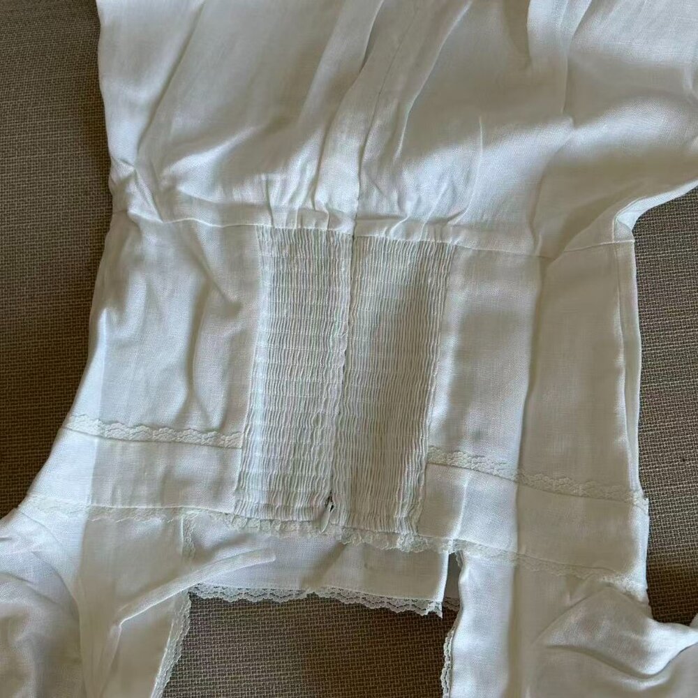 BEST Reformation Evianna Linen Mini Dress Sz0/2/4 White Classic French - Picture 11 of 12